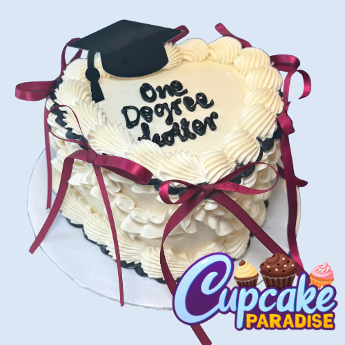 One Degree Hotter - Graduation Heart Cake